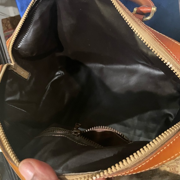 Beautiful CELINE Vintage Macadam Blason Pattern Hand Bag Purse PVC Leather - Picture 13 of 17